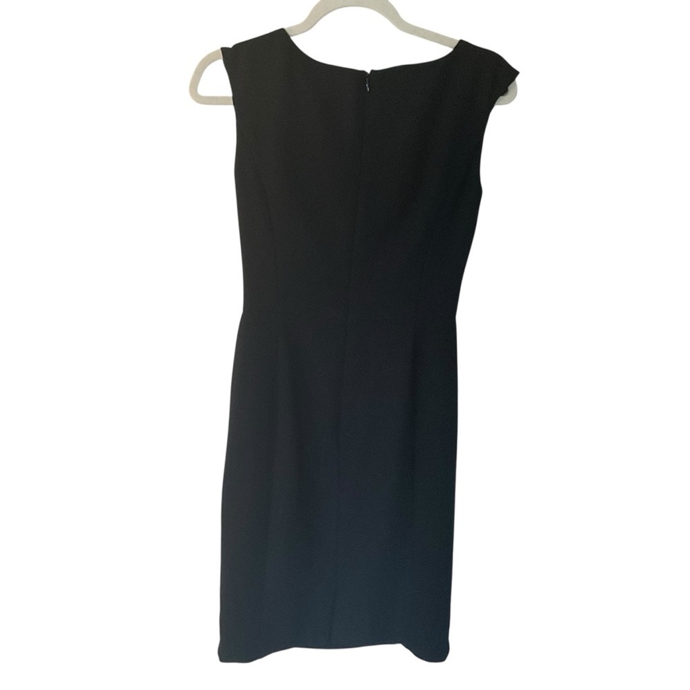 White House Black Market Black Sleeveless Ruffle Sheath Dress Size 2 - Picture 5 of 9